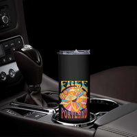 Retro Free Portland Patriotic Skinny Tumbler Oregon Freedom Trippy 70s Mushroom Graphic - Wonder Print Shop