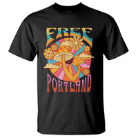 Retro Free Portland Patriotic T Shirt Oregon Freedom Trippy 70s Mushroom Graphic - Wonder Print Shop