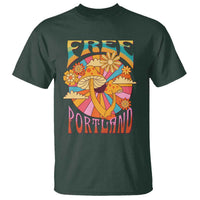 Retro Free Portland Patriotic T Shirt Oregon Freedom Trippy 70s Mushroom Graphic - Wonder Print Shop