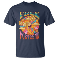 Retro Free Portland Patriotic T Shirt Oregon Freedom Trippy 70s Mushroom Graphic - Wonder Print Shop