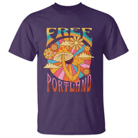 Retro Free Portland Patriotic T Shirt Oregon Freedom Trippy 70s Mushroom Graphic - Wonder Print Shop