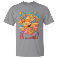 Retro Free Portland Patriotic T Shirt Oregon Freedom Trippy 70s Mushroom Graphic - Wonder Print Shop