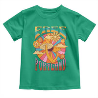 Retro Free Portland Patriotic Toddler T Shirt Oregon Freedom Trippy 70s Mushroom Graphic - Wonder Print Shop