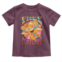 Retro Free Portland Patriotic Toddler T Shirt Oregon Freedom Trippy 70s Mushroom Graphic - Wonder Print Shop