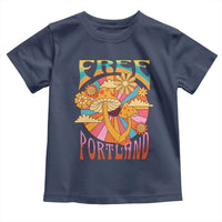 Retro Free Portland Patriotic Toddler T Shirt Oregon Freedom Trippy 70s Mushroom Graphic - Wonder Print Shop