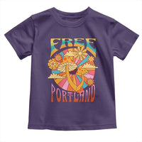Retro Free Portland Patriotic Toddler T Shirt Oregon Freedom Trippy 70s Mushroom Graphic - Wonder Print Shop