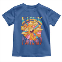 Retro Free Portland Patriotic Toddler T Shirt Oregon Freedom Trippy 70s Mushroom Graphic - Wonder Print Shop
