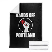 Hands Off Portland Throw Blanket Rose Fist Oregon Freedom Fighter - Wonder Print Shop