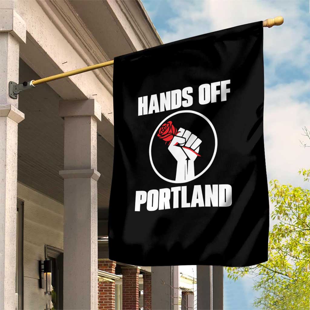 Hands Off Portland Garden Flag Rose Fist Oregon Freedom Fighter - Wonder Print Shop