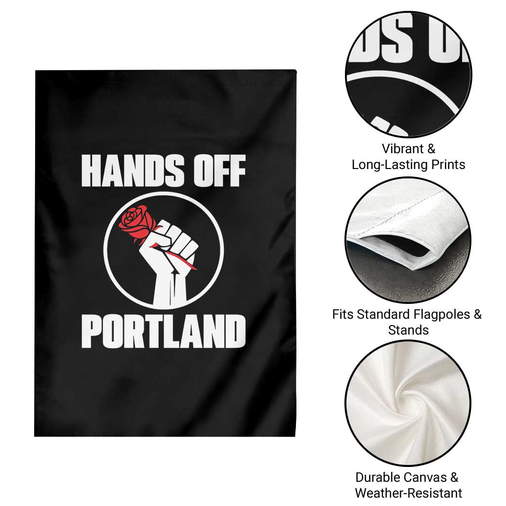 Hands Off Portland Garden Flag Rose Fist Oregon Freedom Fighter - Wonder Print Shop