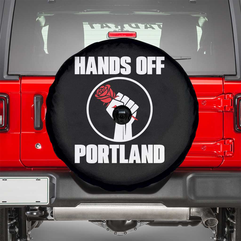 Hands Off Portland Spare Tire Cover Rose Fist Oregon Freedom Fighter - Wonder Print Shop