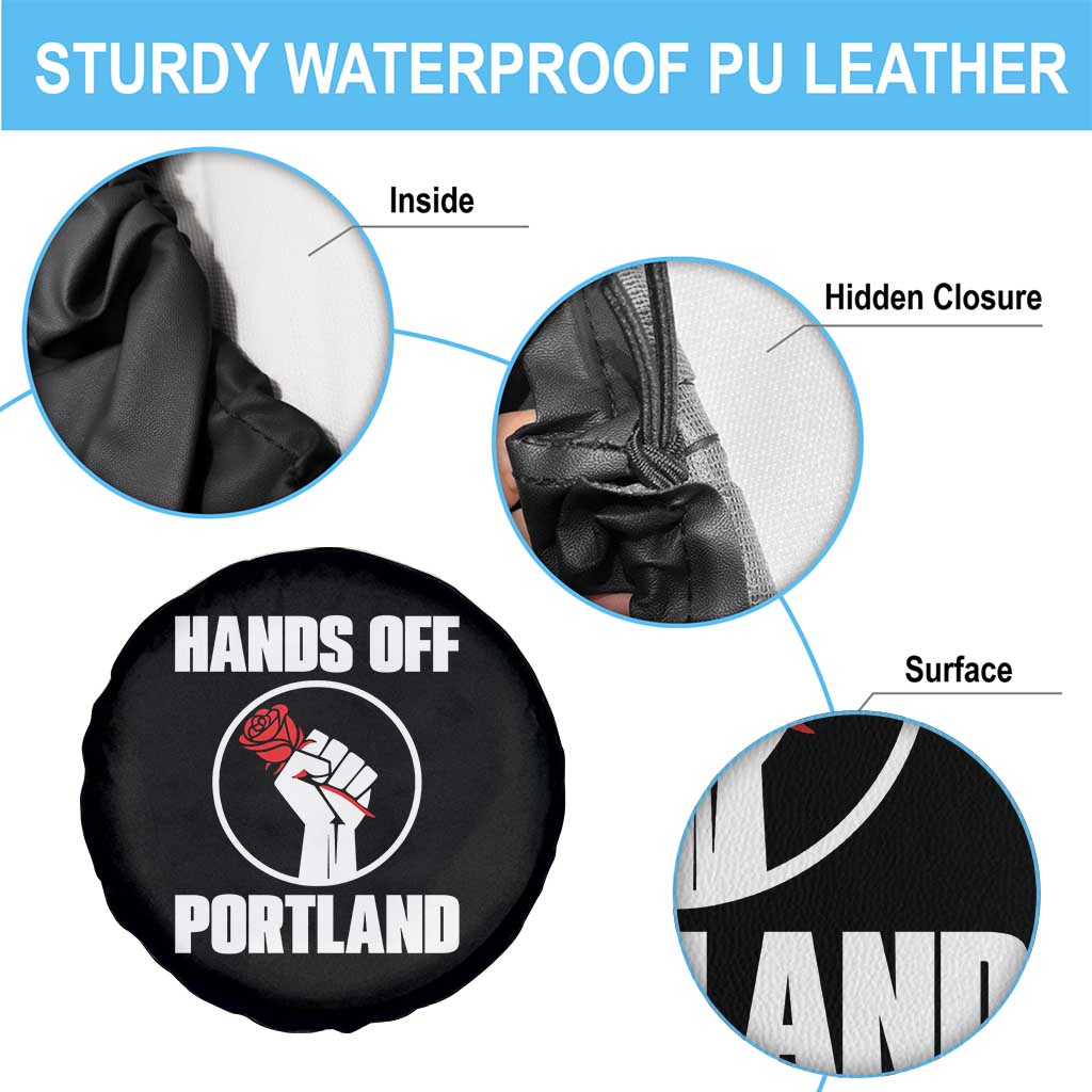 Hands Off Portland Spare Tire Cover Rose Fist Oregon Freedom Fighter - Wonder Print Shop