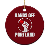 Hands Off Portland Ceramic Ornament Rose Fist Oregon Freedom Fighter - Wonder Print Shop