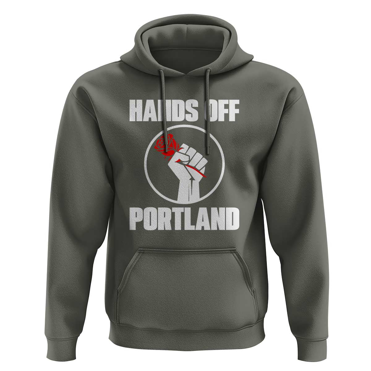 Hands Off Portland Hoodie Rose Fist Oregon Freedom Fighter - Wonder Print Shop