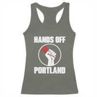 Hands Off Portland Racerback Tank Top Rose Fist Oregon Freedom Fighter - Wonder Print Shop