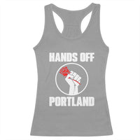 Hands Off Portland Racerback Tank Top Rose Fist Oregon Freedom Fighter - Wonder Print Shop