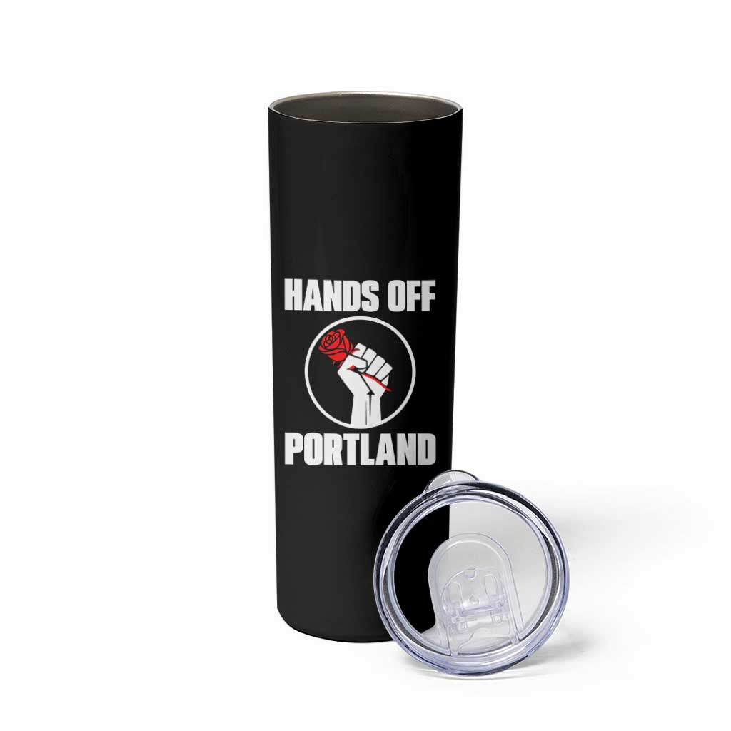 Hands Off Portland Skinny Tumbler Rose Fist Oregon Freedom Fighter - Wonder Print Shop