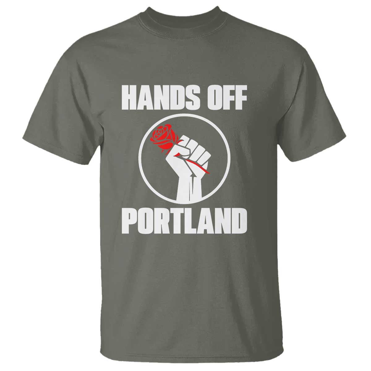 Hands Off Portland T Shirt Rose Fist Oregon Freedom Fighter - Wonder Print Shop