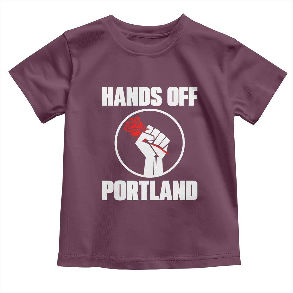 Hands Off Portland Toddler T Shirt Rose Fist Oregon Freedom Fighter - Wonder Print Shop