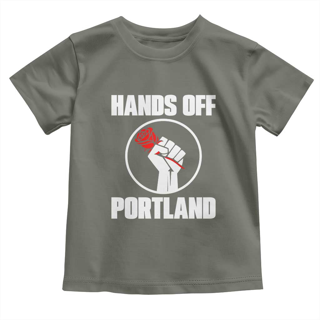 Hands Off Portland Toddler T Shirt Rose Fist Oregon Freedom Fighter - Wonder Print Shop