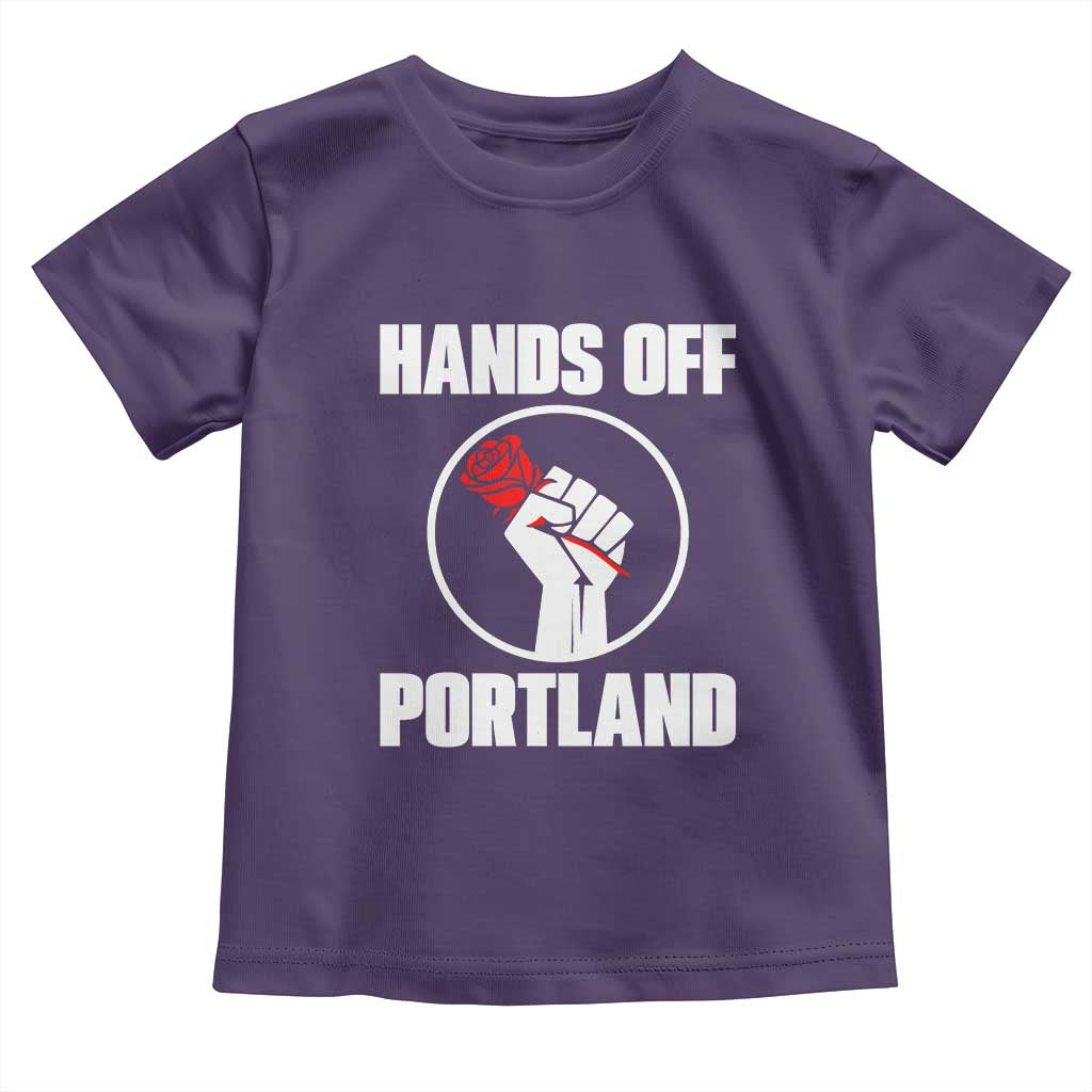 Hands Off Portland Toddler T Shirt Rose Fist Oregon Freedom Fighter - Wonder Print Shop
