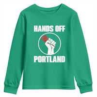 Hands Off Portland Youth Sweatshirt Rose Fist Oregon Freedom Fighter - Wonder Print Shop