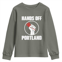 Hands Off Portland Youth Sweatshirt Rose Fist Oregon Freedom Fighter - Wonder Print Shop