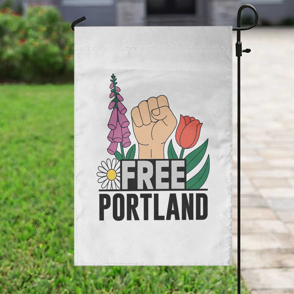 Free Portland Raised Fist Garden Flag Patriotic Oregon Freedom Floral Justice - Wonder Print Shop