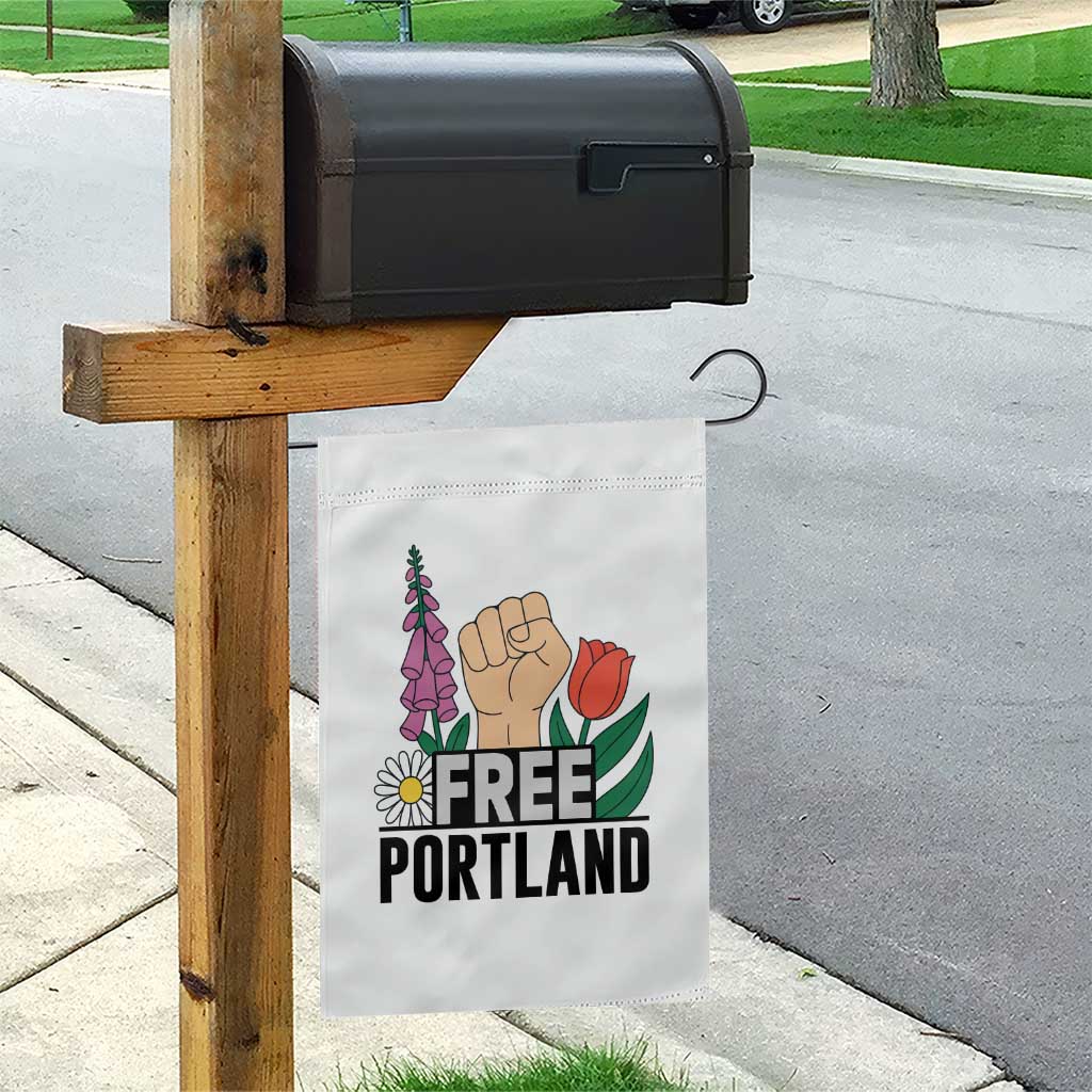Free Portland Raised Fist Garden Flag Patriotic Oregon Freedom Floral Justice - Wonder Print Shop