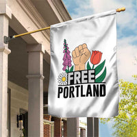 Free Portland Raised Fist Garden Flag Patriotic Oregon Freedom Floral Justice - Wonder Print Shop