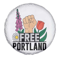 Free Portland Raised Fist Spare Tire Cover Patriotic Oregon Freedom Floral Justice - Wonder Print Shop