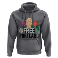 Free Portland Raised Fist Hoodie Patriotic Oregon Freedom Floral Justice - Wonder Print Shop
