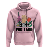 Free Portland Raised Fist Hoodie Patriotic Oregon Freedom Floral Justice - Wonder Print Shop
