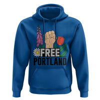 Free Portland Raised Fist Hoodie Patriotic Oregon Freedom Floral Justice - Wonder Print Shop