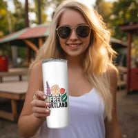 Free Portland Raised Fist Skinny Tumbler Patriotic Oregon Freedom Floral Justice - Wonder Print Shop