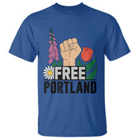 Free Portland Raised Fist T Shirt Patriotic Oregon Freedom Floral Justice - Wonder Print Shop
