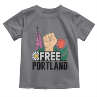 Free Portland Raised Fist Toddler T Shirt Patriotic Oregon Freedom Floral Justice - Wonder Print Shop