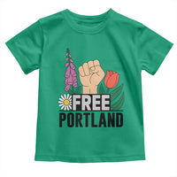 Free Portland Raised Fist Toddler T Shirt Patriotic Oregon Freedom Floral Justice - Wonder Print Shop