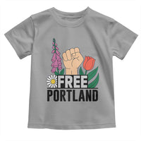 Free Portland Raised Fist Toddler T Shirt Patriotic Oregon Freedom Floral Justice - Wonder Print Shop