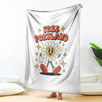 Retro Daisy Free Portland Throw Blanket Oregon Freedom Fighter Flower Groovy Graphic - Wonder Print Shop