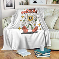 Retro Daisy Free Portland Throw Blanket Oregon Freedom Fighter Flower Groovy Graphic - Wonder Print Shop