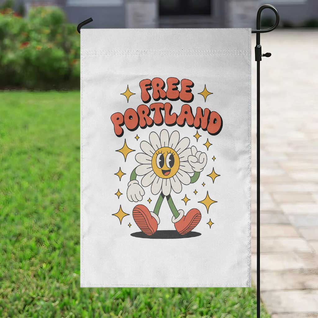 Retro Daisy Free Portland Garden Flag Oregon Freedom Fighter Flower Groovy Graphic - Wonder Print Shop