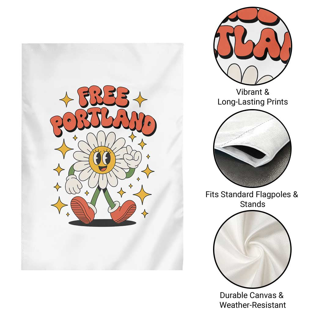 Retro Daisy Free Portland Garden Flag Oregon Freedom Fighter Flower Groovy Graphic - Wonder Print Shop