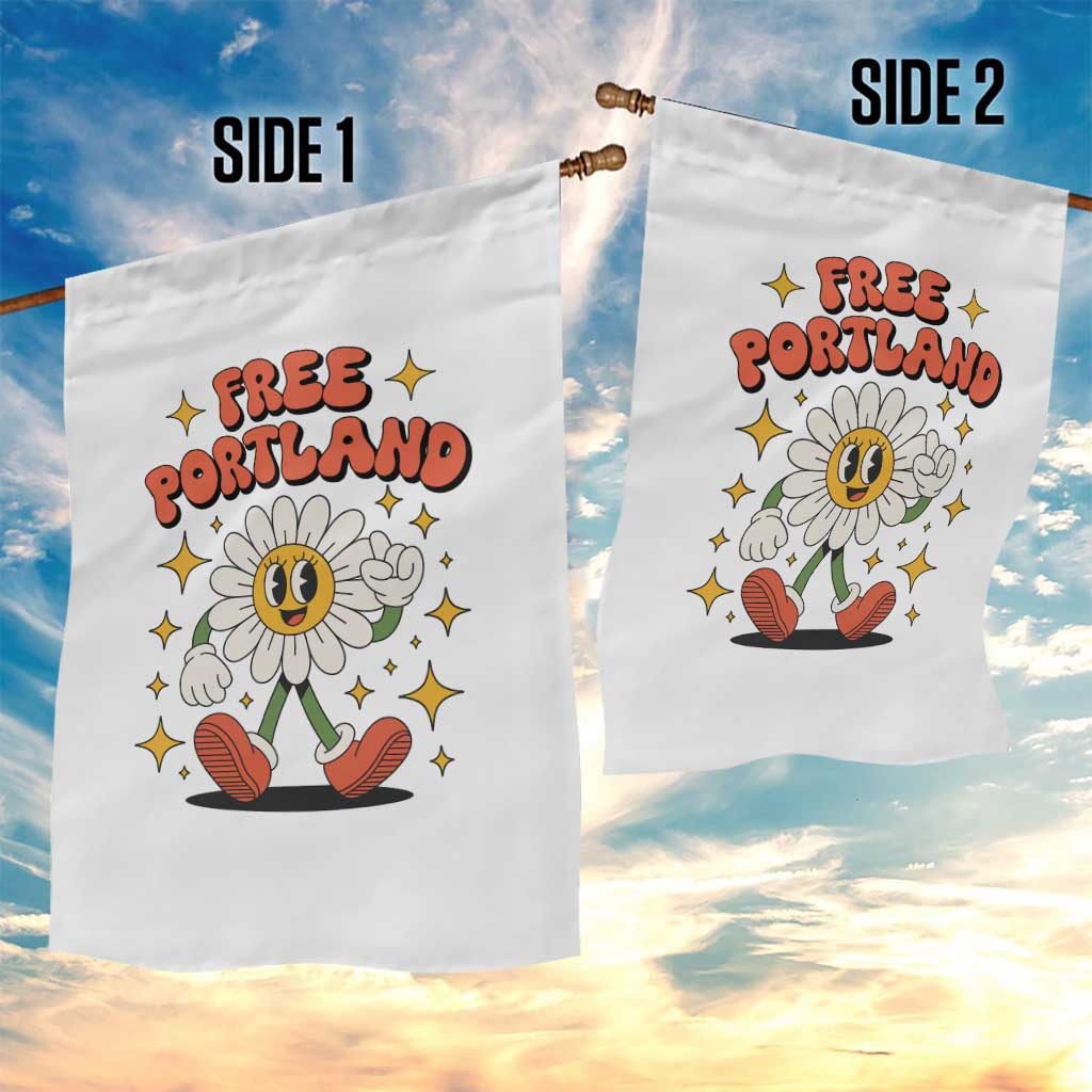 Retro Daisy Free Portland Garden Flag Oregon Freedom Fighter Flower Groovy Graphic - Wonder Print Shop