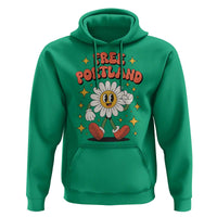 Retro Daisy Free Portland Hoodie Oregon Freedom Fighter Flower Groovy Graphic - Wonder Print Shop