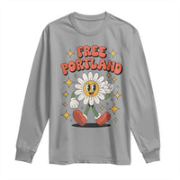 Retro Daisy Free Portland Long Sleeve Shirt Oregon Freedom Fighter Flower Groovy Graphic - Wonder Print Shop