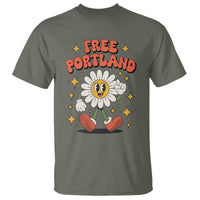 Retro Daisy Free Portland T Shirt Oregon Freedom Fighter Flower Groovy Graphic - Wonder Print Shop