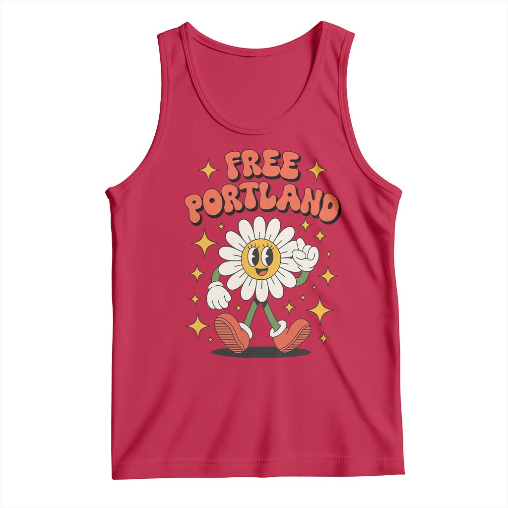 Retro Daisy Free Portland Tank Top Oregon Freedom Fighter Flower Groovy Graphic - Wonder Print Shop