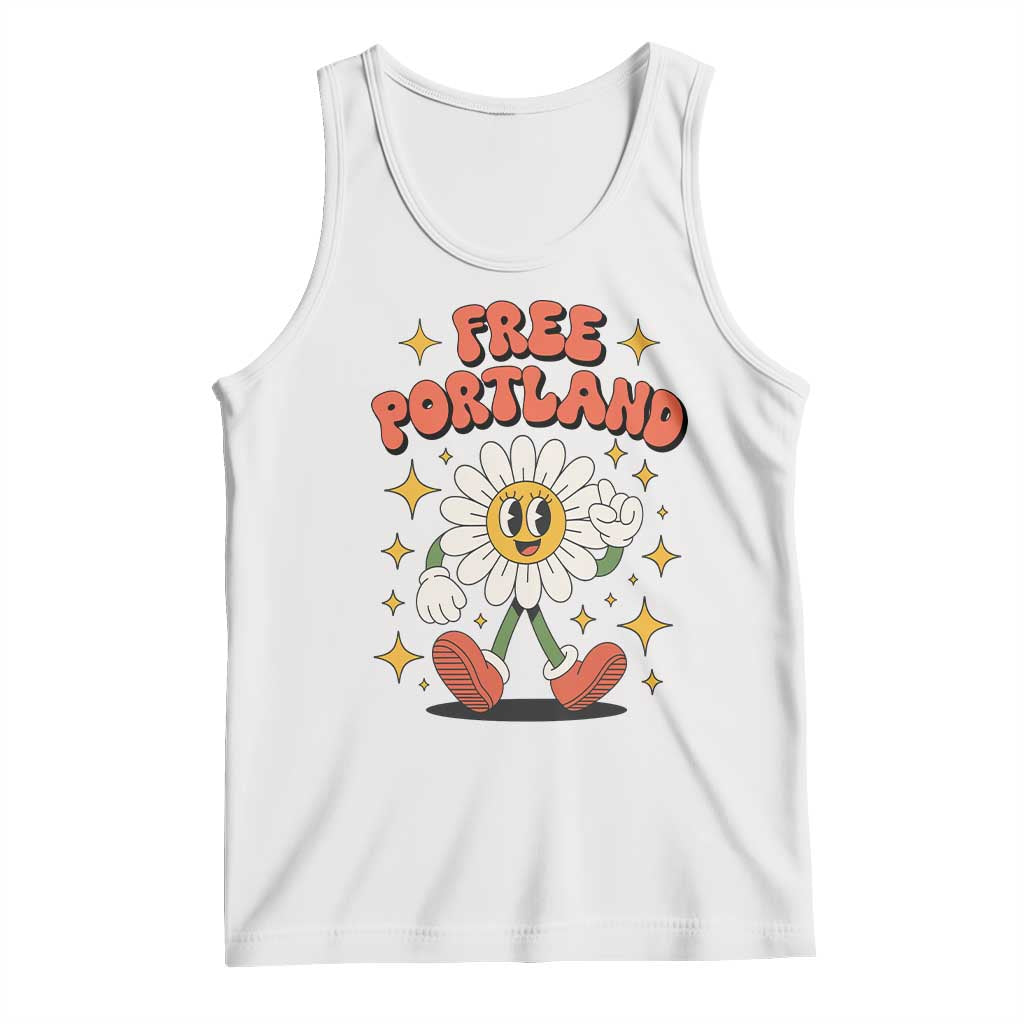 Retro Daisy Free Portland Tank Top Oregon Freedom Fighter Flower Groovy Graphic - Wonder Print Shop