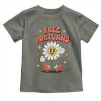 Retro Daisy Free Portland Toddler T Shirt Oregon Freedom Fighter Flower Groovy Graphic - Wonder Print Shop